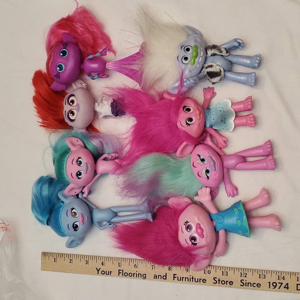 : lot Of 8 troll Trolls toy Dolls figures Trolls